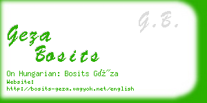 geza bosits business card